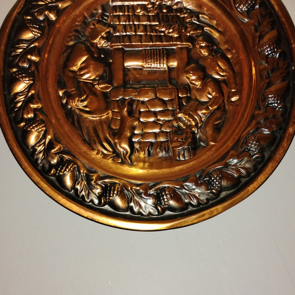 Vintage Copper Decorative Plate